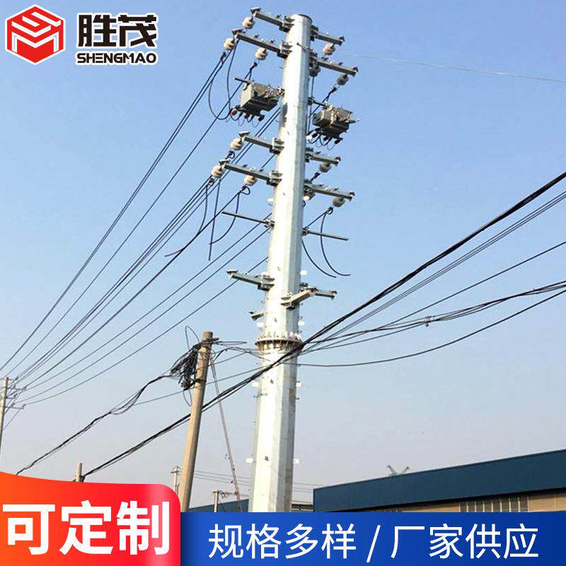 厂家10KV高压电线杆双回路电力钢管杆钢桩基础施工