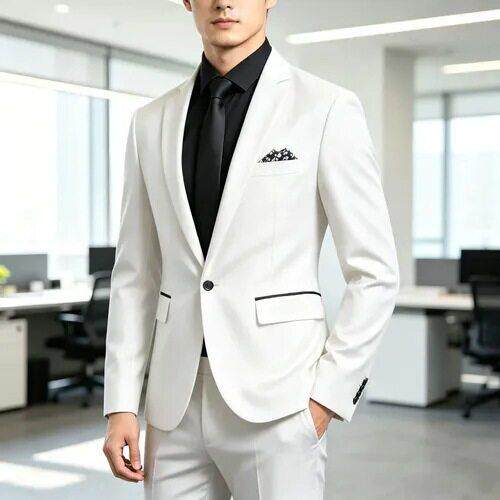Z 58323 Men Business Suit Slim Fit Wedding Casual修身西装