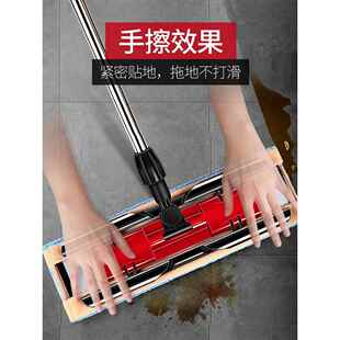美丽雅平板拖把夹布毛巾木地板瓷砖家用除尘不锈钢覆合杆欢乐礼盒