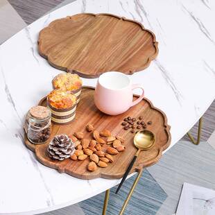 厂盘家直供木质花边果KHA盘相思木餐盘辅食印木餐具托盘可制logo