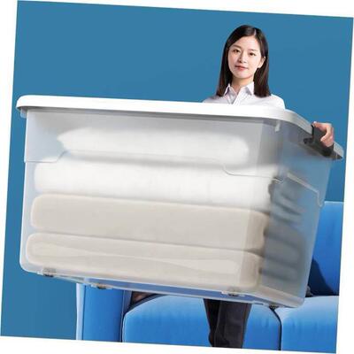Large transparent plastic clothes quilt toy storage box big