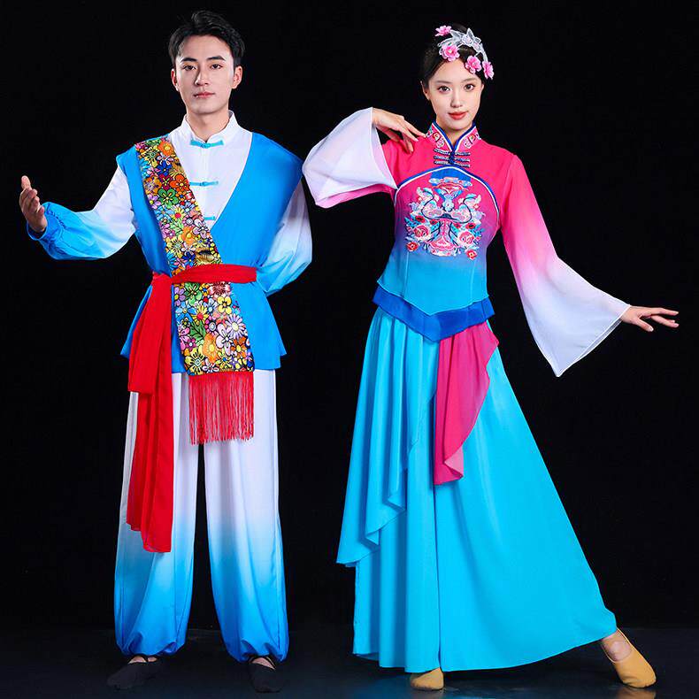 秧歌舞演出服女2025新款套装中国风腰鼓打鼓服胶州民族舞蹈表演服