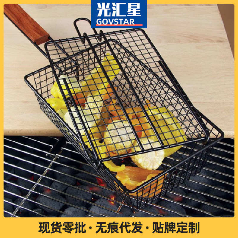 烤鱼网烧烤网烤鸡笼不粘分体烤篮夹子网烧烤篦子夹板烧烤工具用品