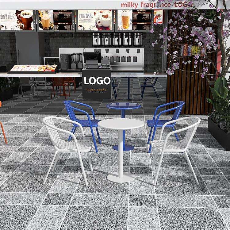 奶茶店吧台圆桌一桌二椅网红休息区外摆户外阳台服装店茶几靠背椅