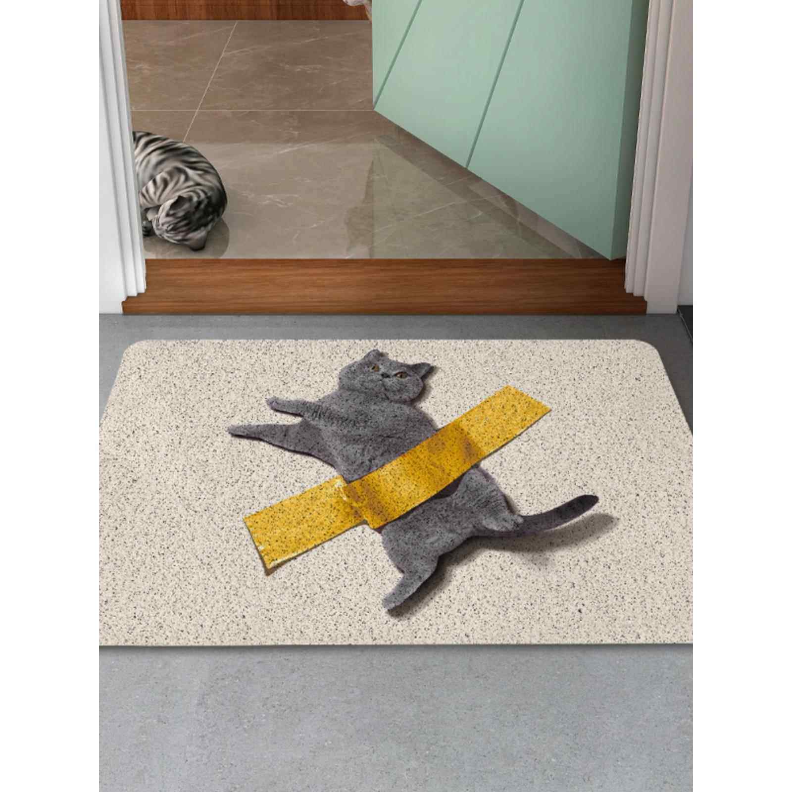 七北可爱猫地板垫家庭入口钢丝圈脚垫门厅入口地毯Pvc门垫