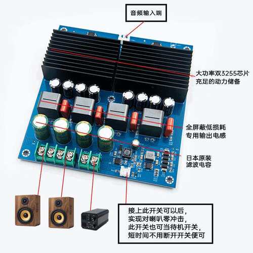 Gold-A025双TPA3255HIFI发烧大功率功放板双声道600W+600W立体声