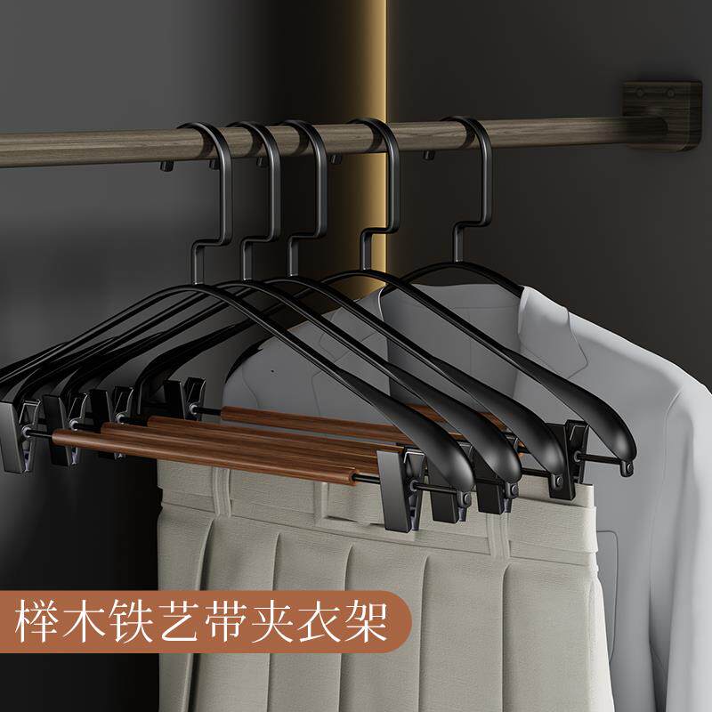 ?轻奢柜带夹实木宽肩衣Fh(h($p$架家用衣收纳无痕衣服大子衣挂撑