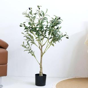 批发仿真橄榄树盆栽仿真植物假绿植假树室内落地绿植商场装饰假树