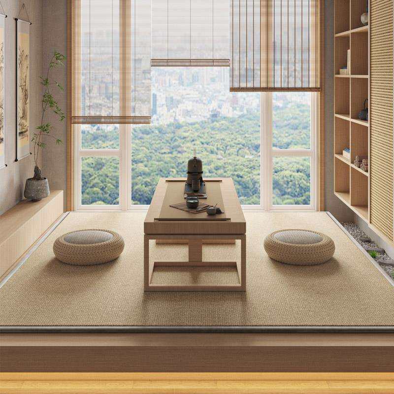 日式榻榻米地垫子茶室地垫加厚客厅卧室夏天地垫阳台飘窗剑麻藤席