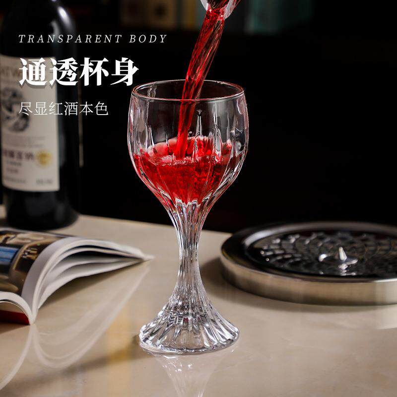 描金浮雕红酒杯两只礼盒高级感高脚杯摆件家用一套醒酒器杯架套装