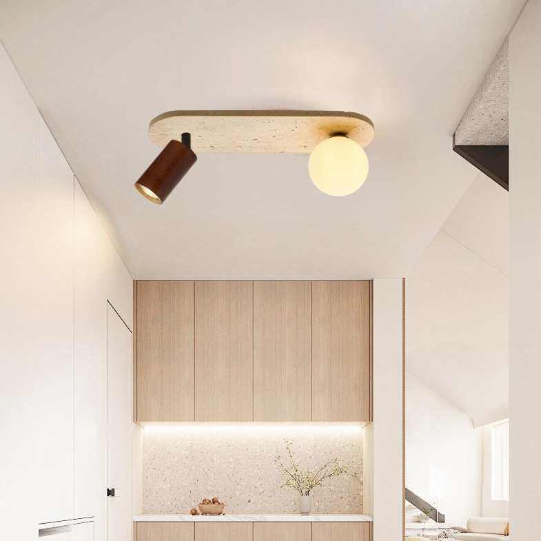 侘寂风黄洞石小吸顶灯中古民宿入户玄关走廊餐厅过道阳台楼梯灯具,家装灯饰光源,智能吸顶灯,淘宝优惠券,粉丝福利购,淘宝优惠卷