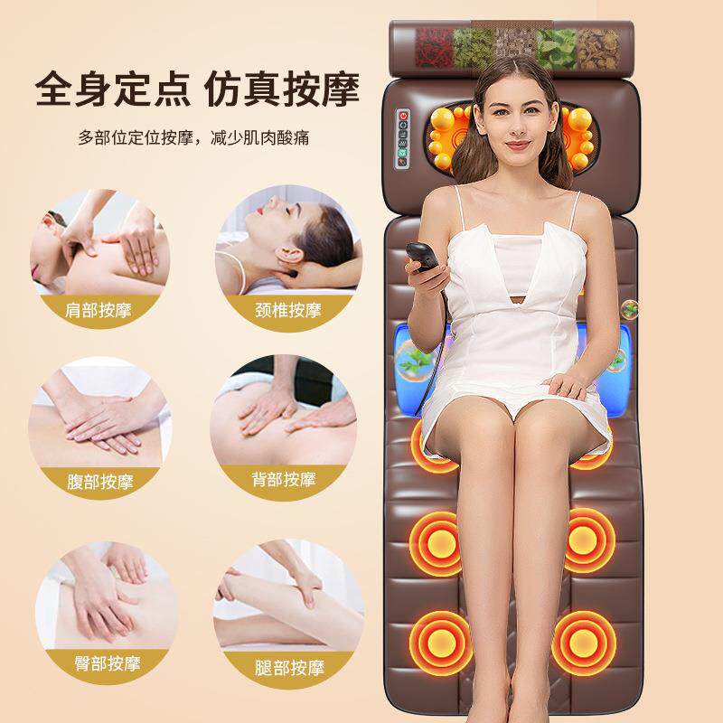 恩隆颈椎按摩器仪颈部腰部背部按摩垫电动枕头家用床垫靠椅垫跨境