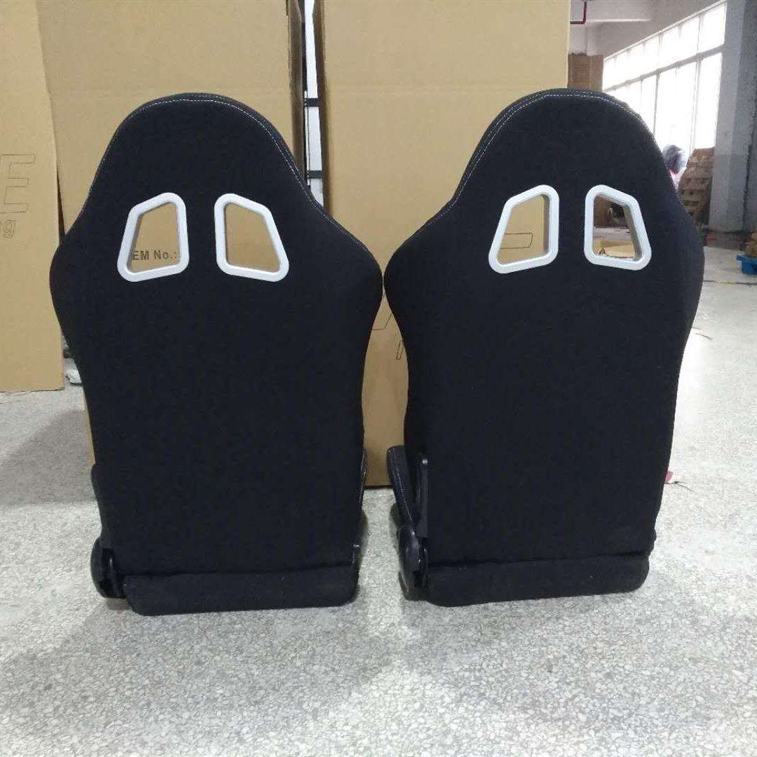 改装汽车座椅调角器单滑道蓝色镶条黑布料缝白线PVC赛车座椅