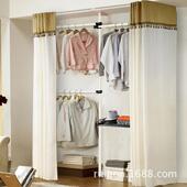 衣柜钢管加粗布加固简易收纳布双折人艺组jyyg12装 简约现代叠经济