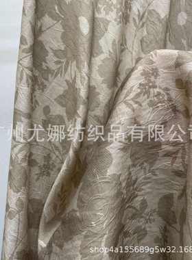G-1516#玫瑰提花印花面料-新中式-春夏面料-植物纤维-吸湿透气薄