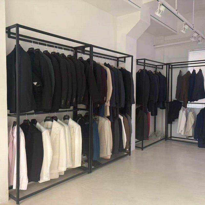 服装店展示架落地式挂衣架照相馆礼服专用货架婚纱店西服双层架子
