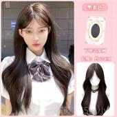 自发然仿真发长直减龄中分黑色人长直 时尚 正品 假发女长发全头套式