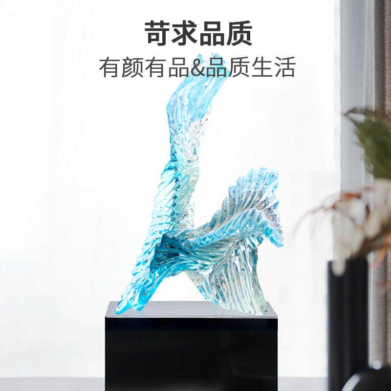 现代酒店家居创意雕塑透明树脂工艺品摆件别墅样板房玄关软装饰品
