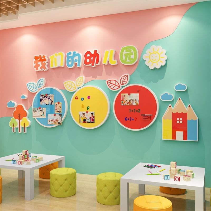 幼儿园墙面装饰环创主题成品文化设计托管班理念形象开学场景布置
