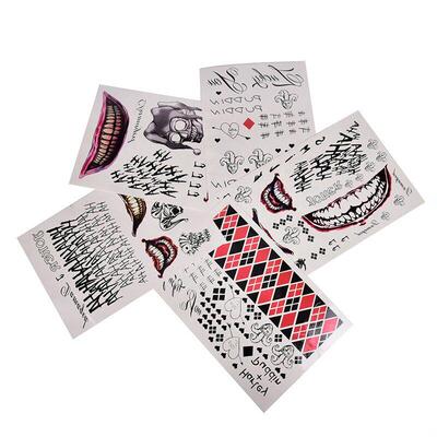 Suicide Squad Halloween Joker cosplay Facial Tattoo stickers