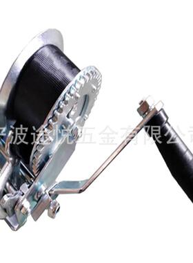 供应1200LBS手动绞盘带10米黑色织带1200LBS手摇绞车