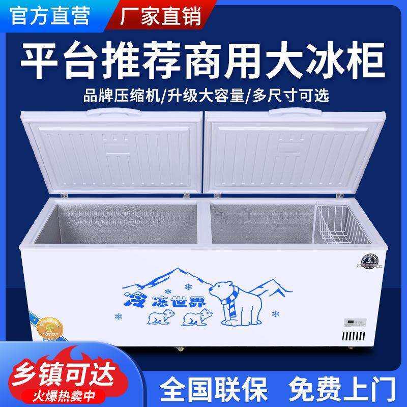 冰柜冷藏冷冻商用冷链大容量单温双温卧式铜管保鲜节能电冰箱雪柜