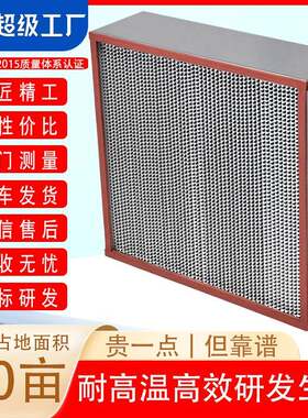 耐高温有隔板高效过滤器东莞厂家供应H13耐高温250℃空气过滤器
