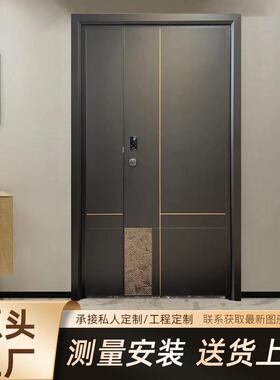 中国风复古铸铝门铝合金防盗子母门锌合金别墅大门入户大门
