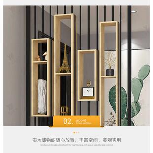 北欧屏风隔断置物架入户洗手台玄关装饰餐客厅创意镂空卫生间隔断