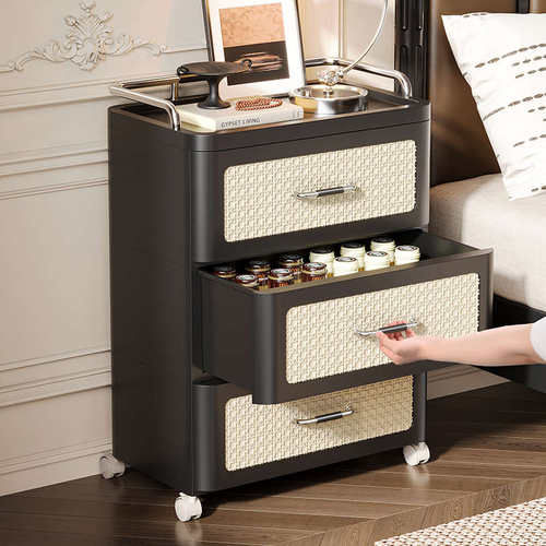 家用卧室床头柜多层抽屉式办公室储物柜客厅塑料零食杂物收纳柜子