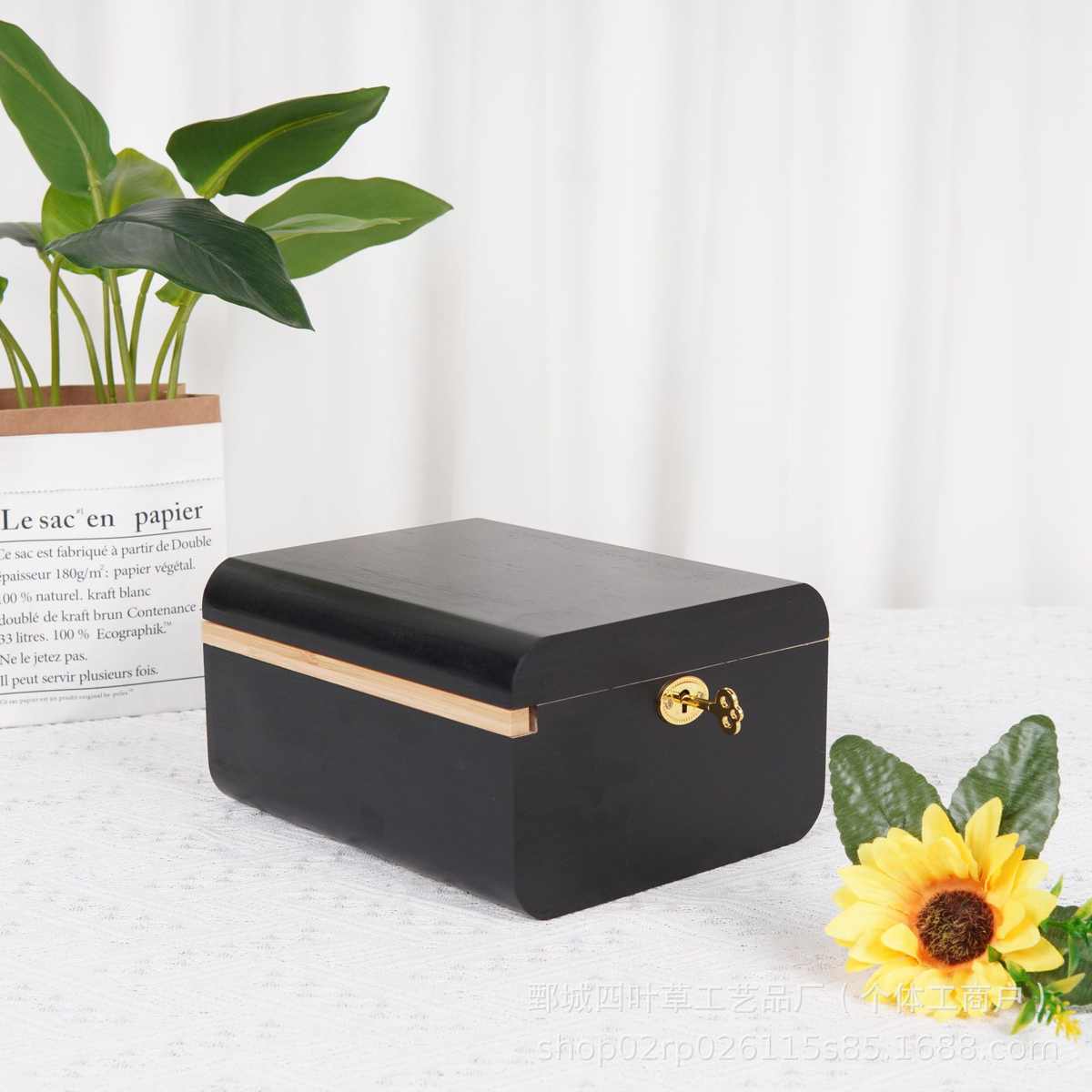 竹木多用收纳盒可拆卸托盘储物盒可移动便携吸烟配件盒磨烟器套装