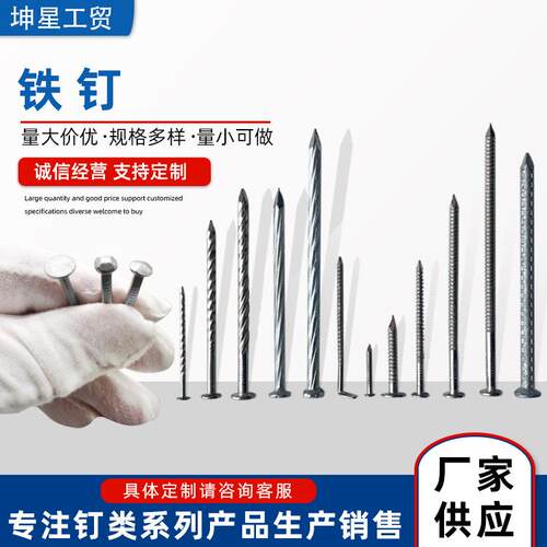 多规格圆头铁钉 家用小洋钉木板钉 金属水泥铁钉镀锌钉子