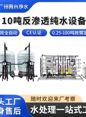 10吨双级反渗透设备大型工业RO水处理设备商用纯水净水器直饮水机