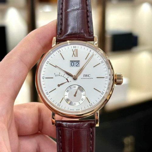 98新IWC万国柏涛菲诺八日动储18K玫瑰金手动机械45mm男表IW516102