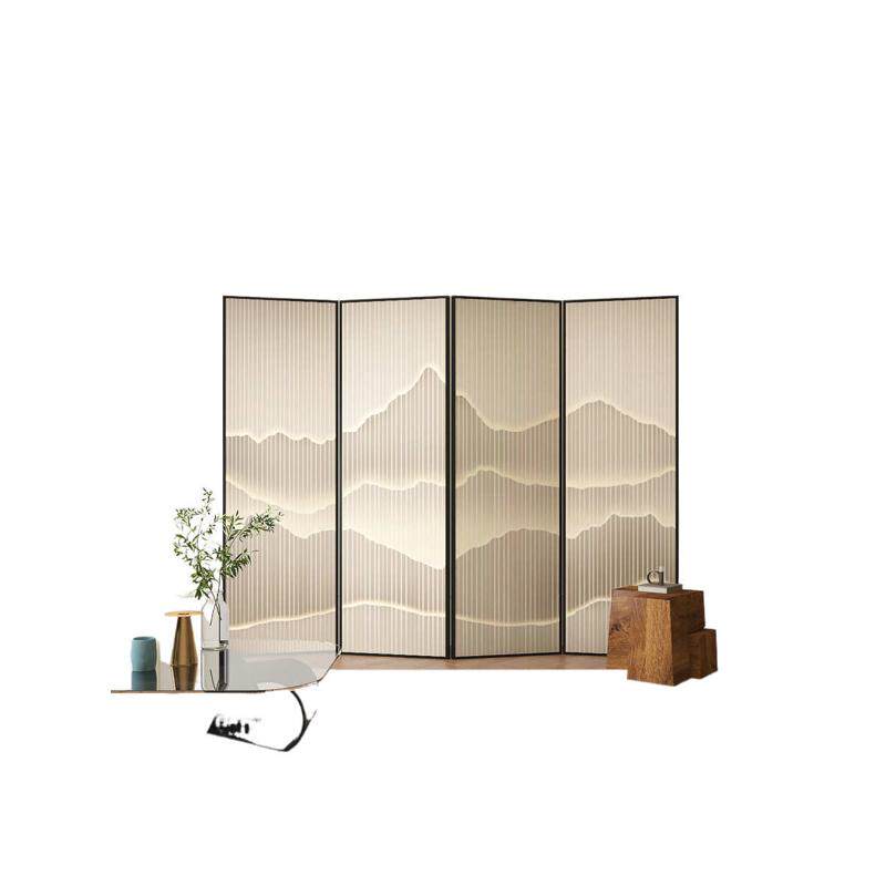 铝合金屏风隔断客厅轻奢简约现代中式折叠移动山水酒店办公室华庚