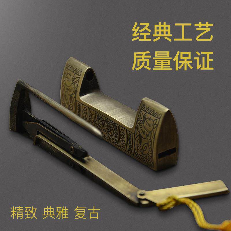 铜满园古锁仿古中式锁头老式小铜锁插销锁横开挂锁纯铜锁橱柜门锁