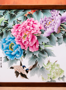 收藏级瓷板画挂画壁画省大师周爱平手绘客厅玄关书房装饰家居摆件