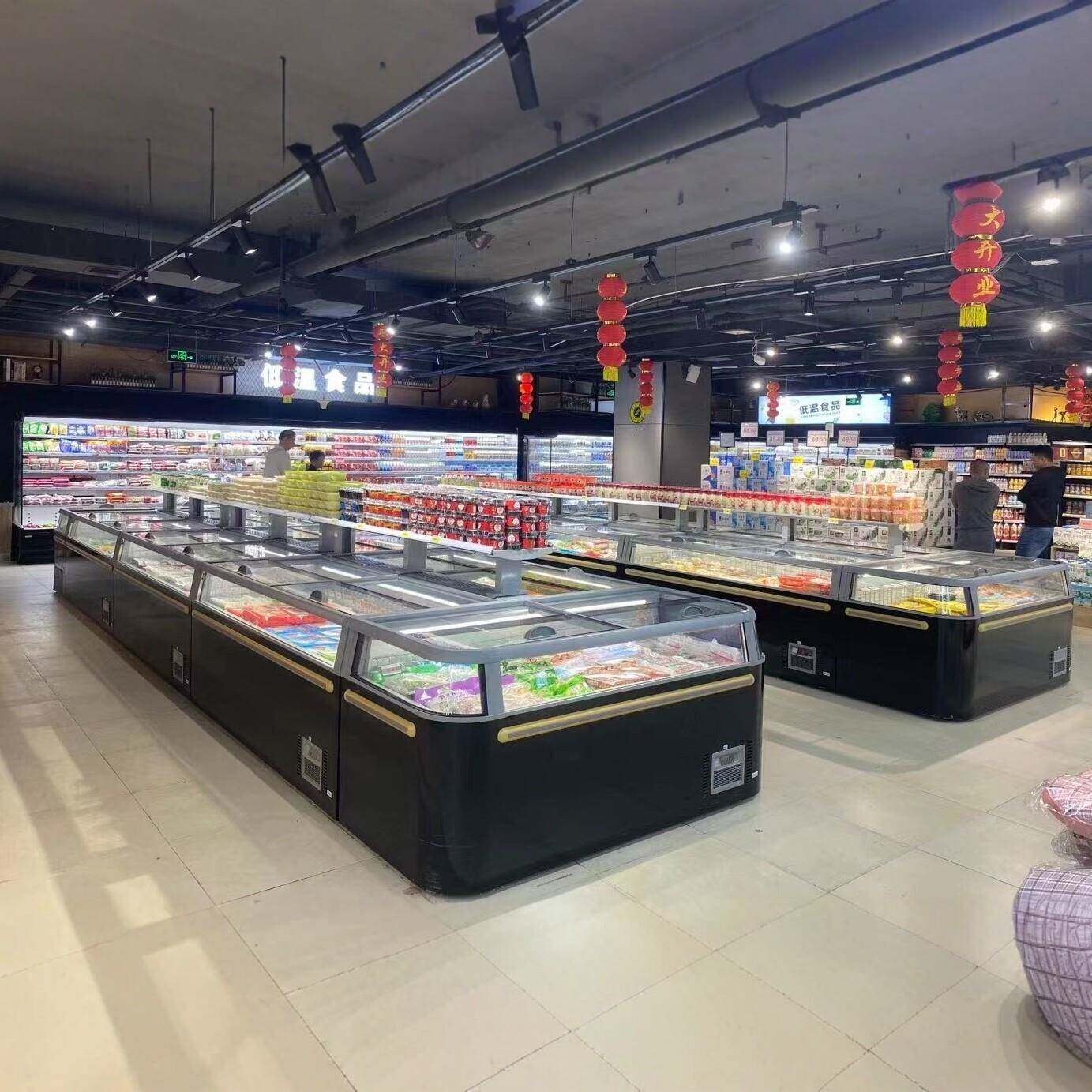 组合式超市商用冷冻柜中岛低温冰柜肉制品冰鲜柜水饺汤丸冰箱