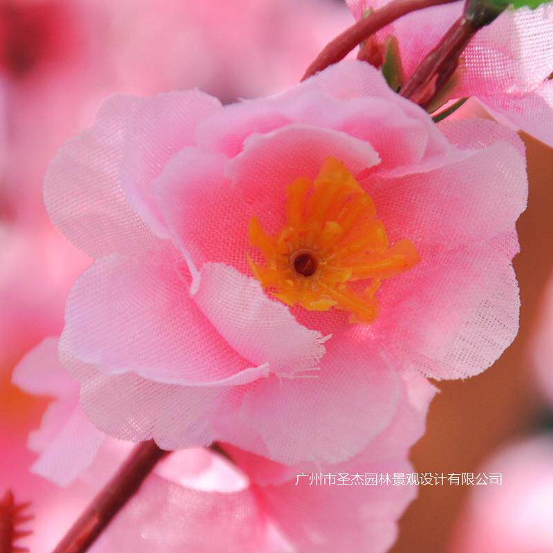 广州仿真桃花树 新年室外仿真阻燃桃花树造景装饰 仿真真木桃花树
