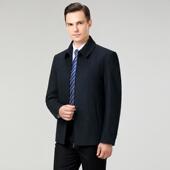 上 免烫秋毛料男装 102 J冬羊毛夹克商务休爸闲翻领外套中老年爸装