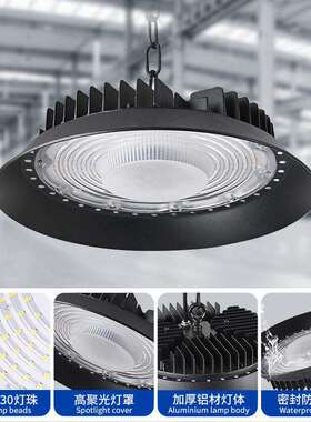 跨境UFO工矿灯 100W150W工厂车间照明灯 LED三防厂房仓库飞碟吊灯