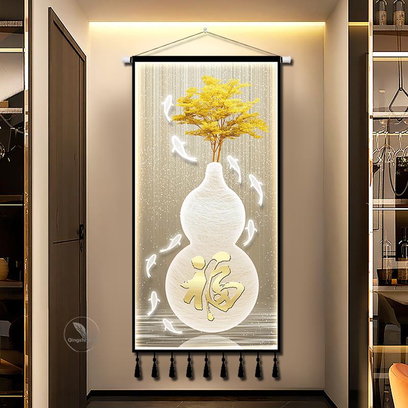 入口装饰布艺挂画寓意装饰画挂毯房间客厅沙发走廊挂布背景布艺画