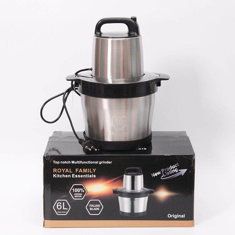 6L6升不锈钢绞肉机双速电动绞肉机大容量料理机绞菜器切菜器辣