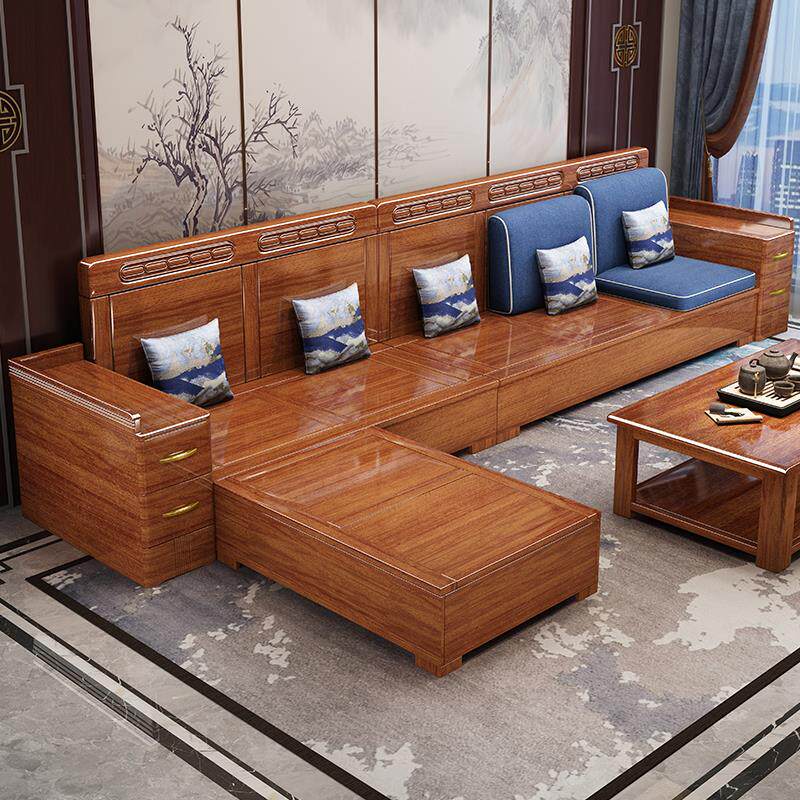 客厅实木沙发2026年新款冬夏两用小户型全实木家具中式原木质沙发