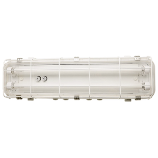 船用荧光舱顶灯双管JCY24 2EF应急防护网罩防水照明灯