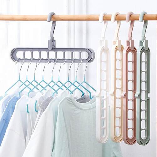Foldable 9-Hole Hanger, Multi-functional Drying Rack, Closet