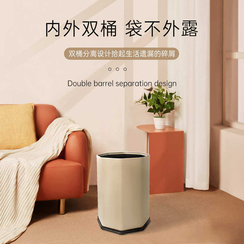 垃圾桶无盖轻大容量热卖不锈钢防宽口家用投奢垃圾箱时尚指纹直