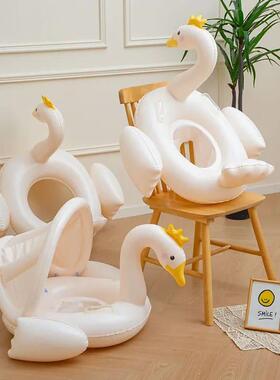 Inflatable Flamingo Pool Float Baby Swimming Ring Summer Bea