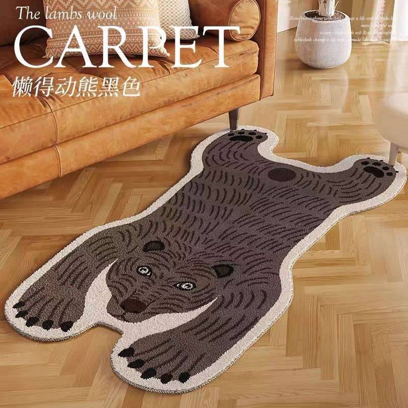 客厅沙发不规则地毯动物茶几毯子卧室床边地垫轻奢房间脚垫子