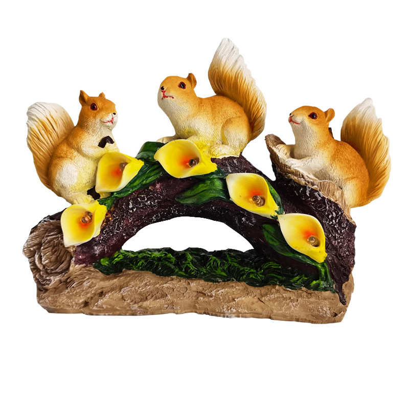 批发卡通树脂工艺品户外花园装饰庭院摆件仿真松鼠园林景观